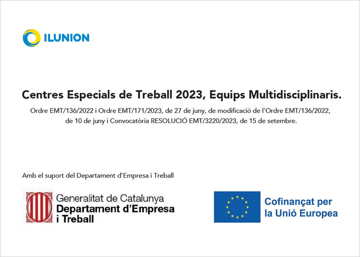 Imatge de CENTRES ESPECIALS DE TREBALL 2023, EQUIPS MULTIDISCIPLINARIS Ordre EMT/136/2022 i Ordre EMT/171/2023