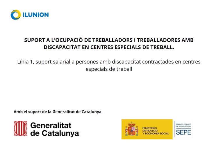 Suport a l’ocupació de treballadors i treballadores amb discapacitat Línia 1. Document PDF
