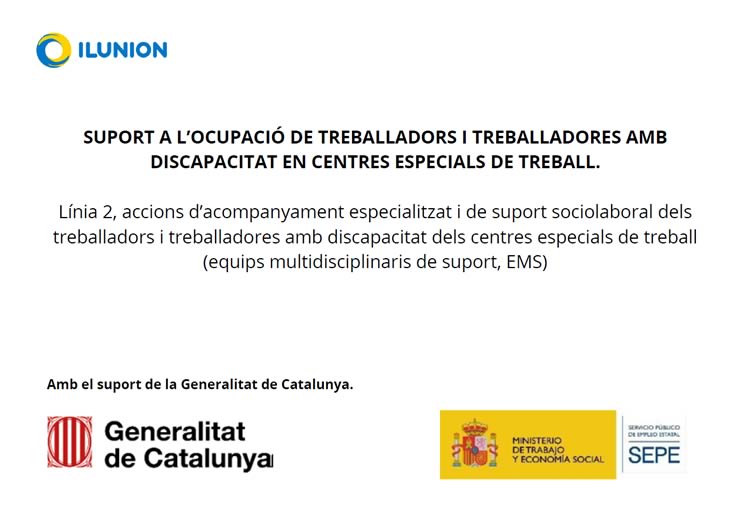 Suport a l’ocupació de treballadors i treballadores amb discapacitat Línia 2. Document PDF