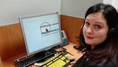 Trabajadora del servicio de Teleasistencia de ILUNION Sociosanitario, Ana Carmen González