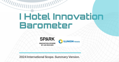 Portada del I Barómetro de Innovación del Sector Hotelero con el título en inglés