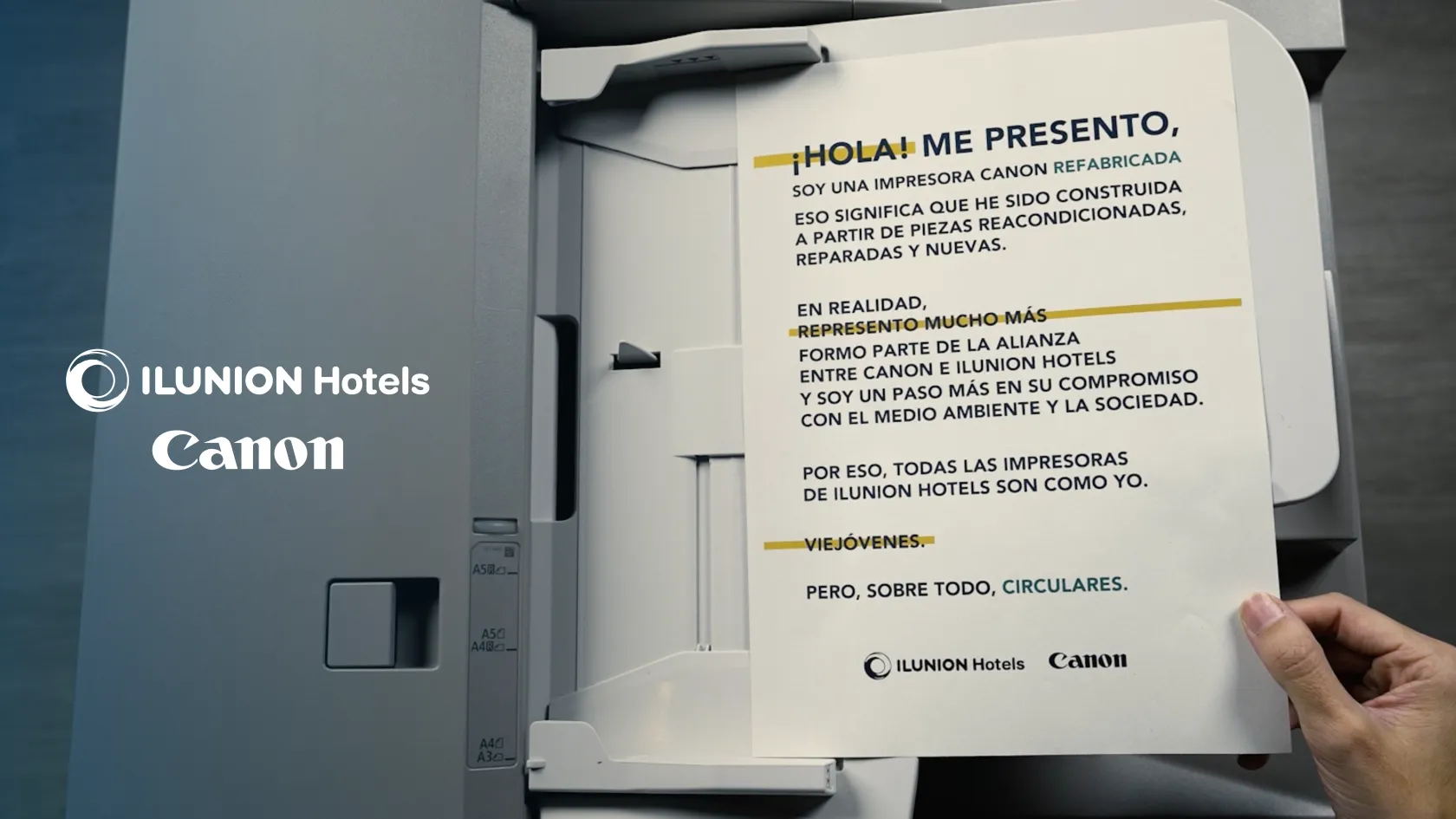 Creatividad Nota de Prensa Canon x ILUNION Hotels