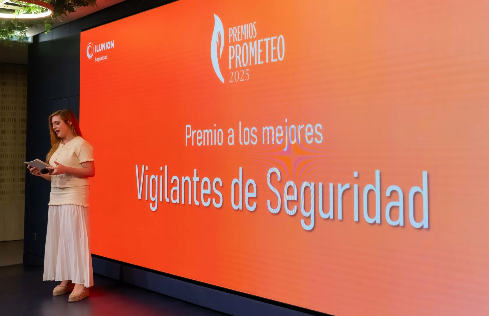 La gerente nacional de ILUNION Seguridad, Pepa Alonso de Castañeda, en un momento de la gala.