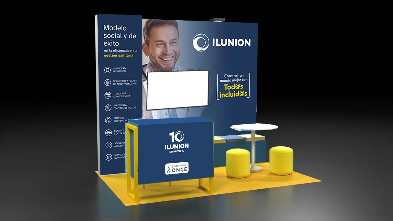 ejemplo de stand de feria de ILUNION