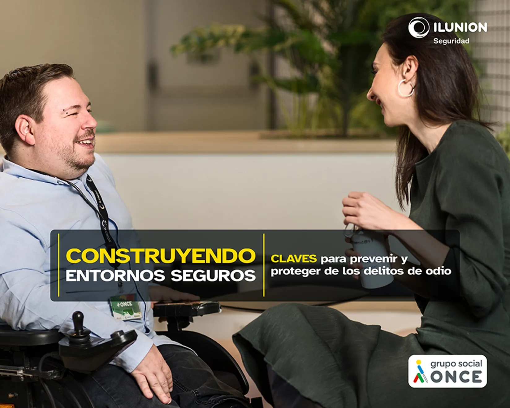 Creatividad de la jornada organizada por ILUNION Seguridad sobre delitos de odio hacia las personas con discapacidad