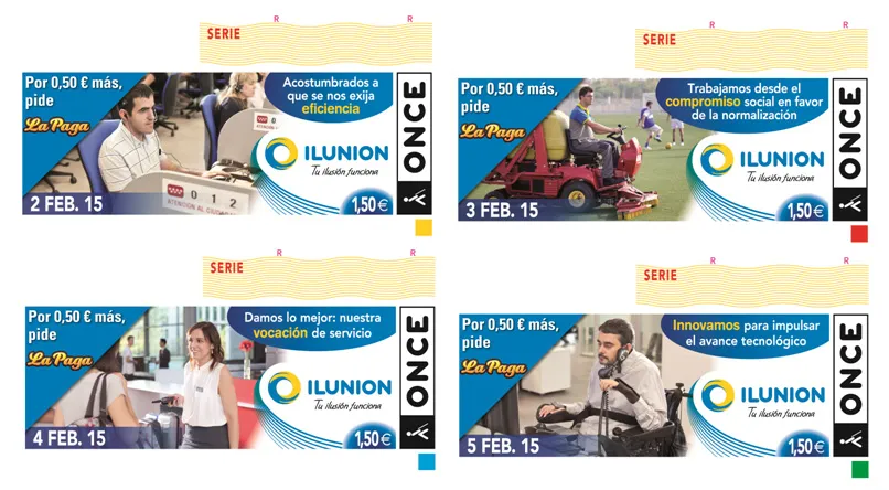 Cupones de la ONCE dedicados a ILUNION