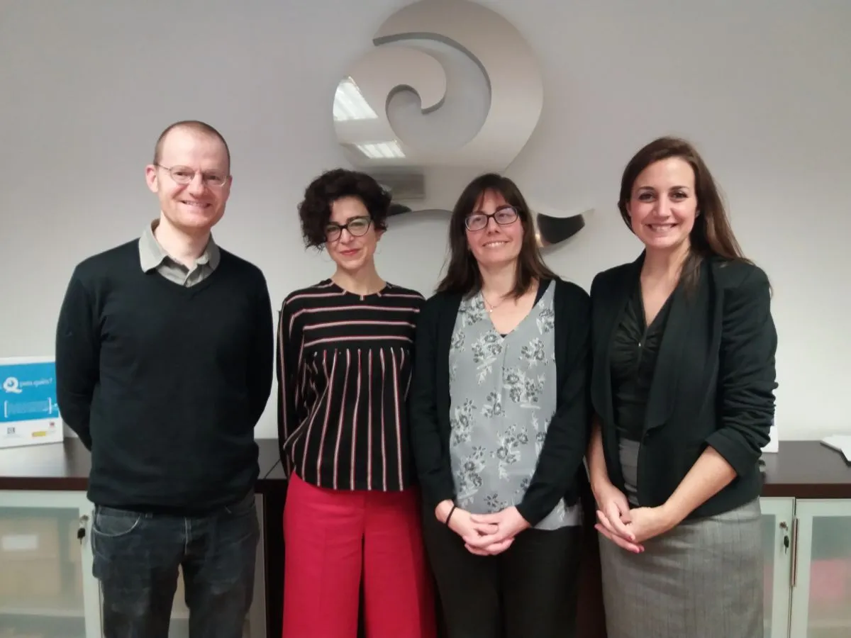 En la fotografía aparecen, Mª Cruz Cádiz (ICTE), Virginia Garde, jefa del área de Difusión y Desarrollo de la Subdirección General de Museos Estatales Ministerio de Educación, Cultura y Deporte, y Héctor del Barrio Jefe de Servicio del Área de Difusión (SGME), impulsores de la norma, con Alicia Barragán, representante de ILUNION Tecnología y Accesibilidad.