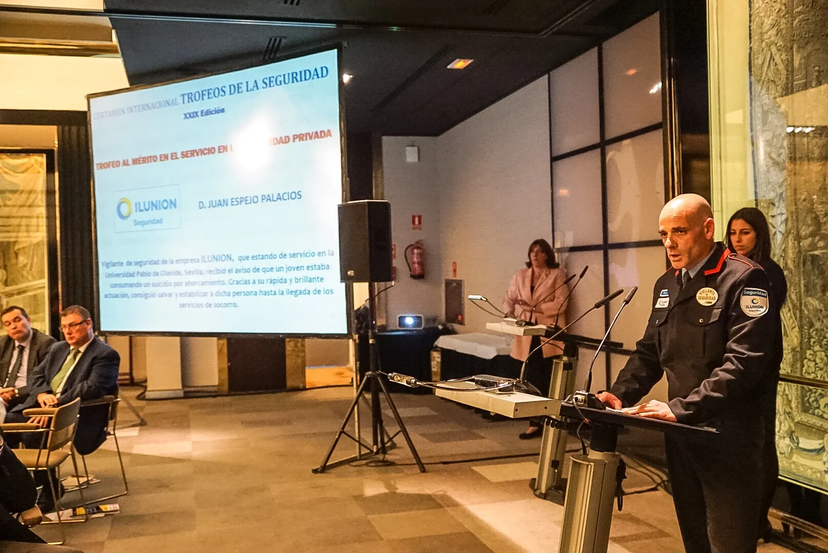 Juan Espejo en la entrega de los Premios Seguritecnia