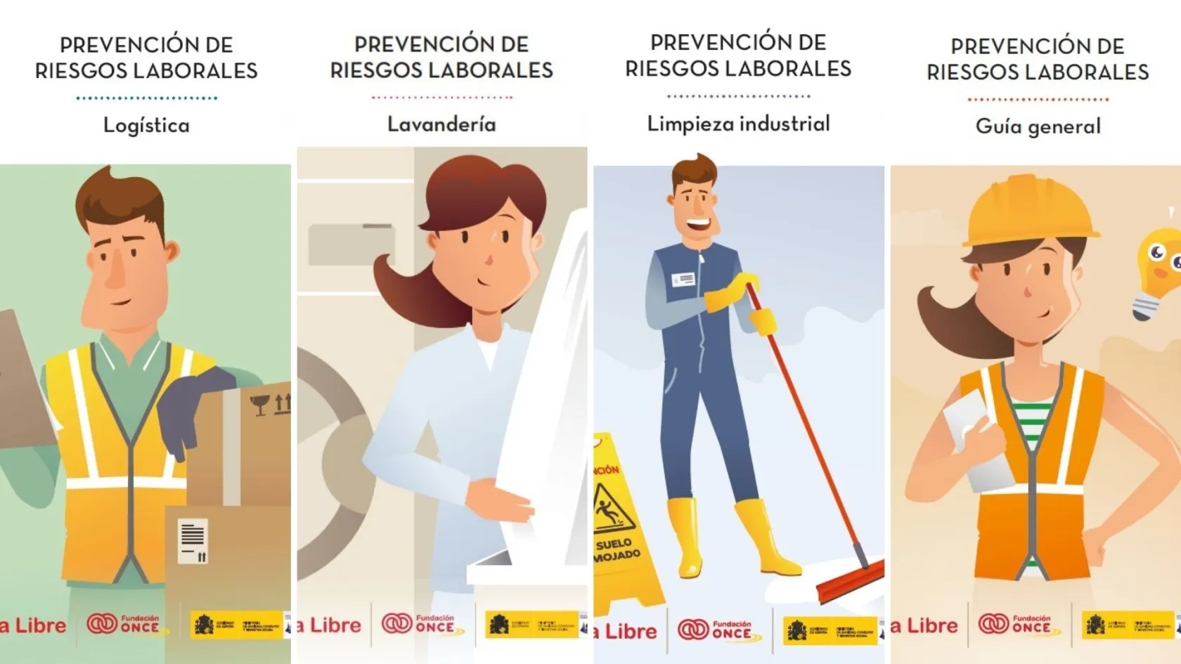 Portadas de las cuatro guías de PRL en lectura fácil